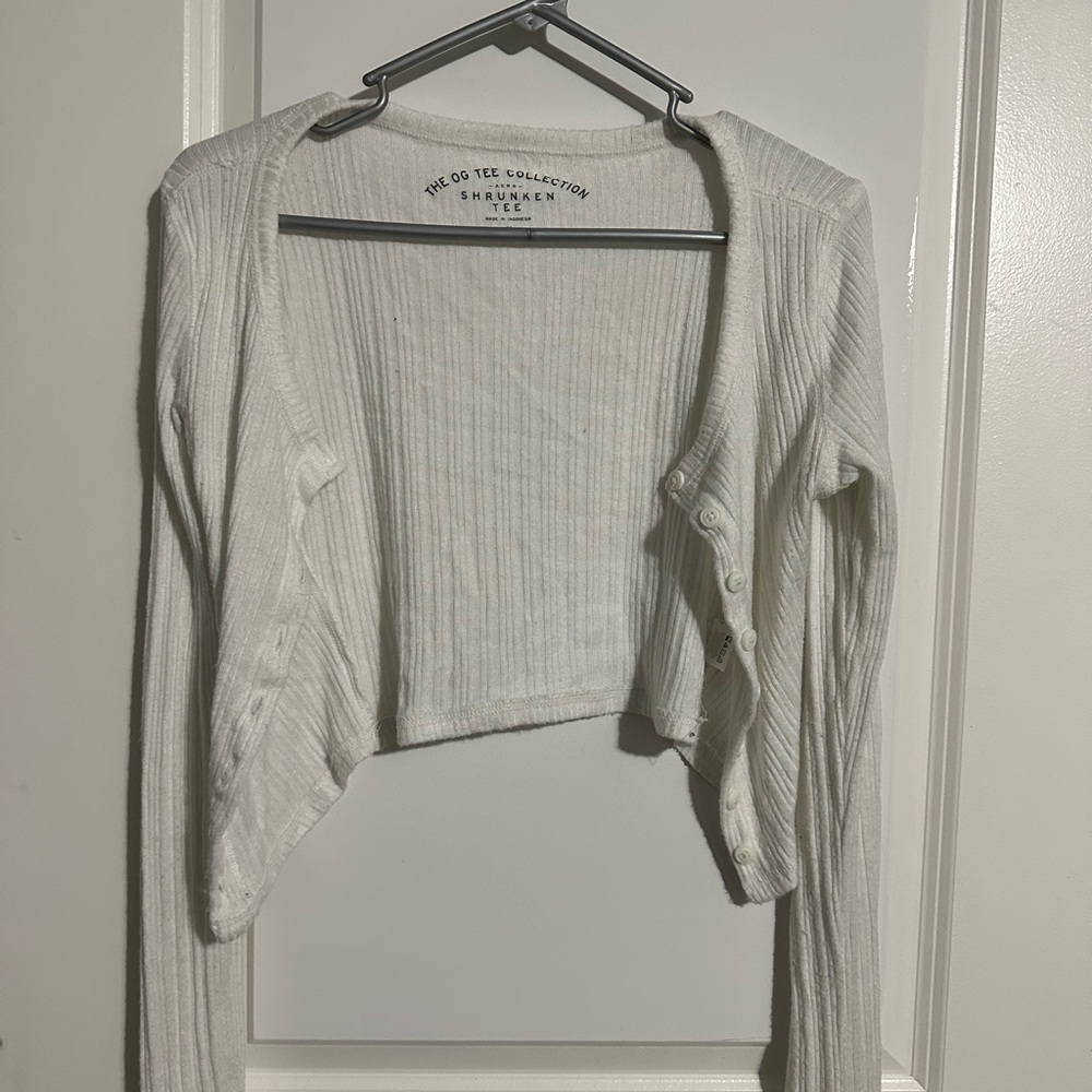 Cream ribbed cardigan